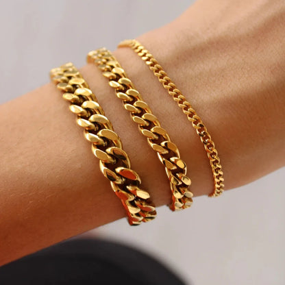 Stainless steel Cuban link chain bracelet