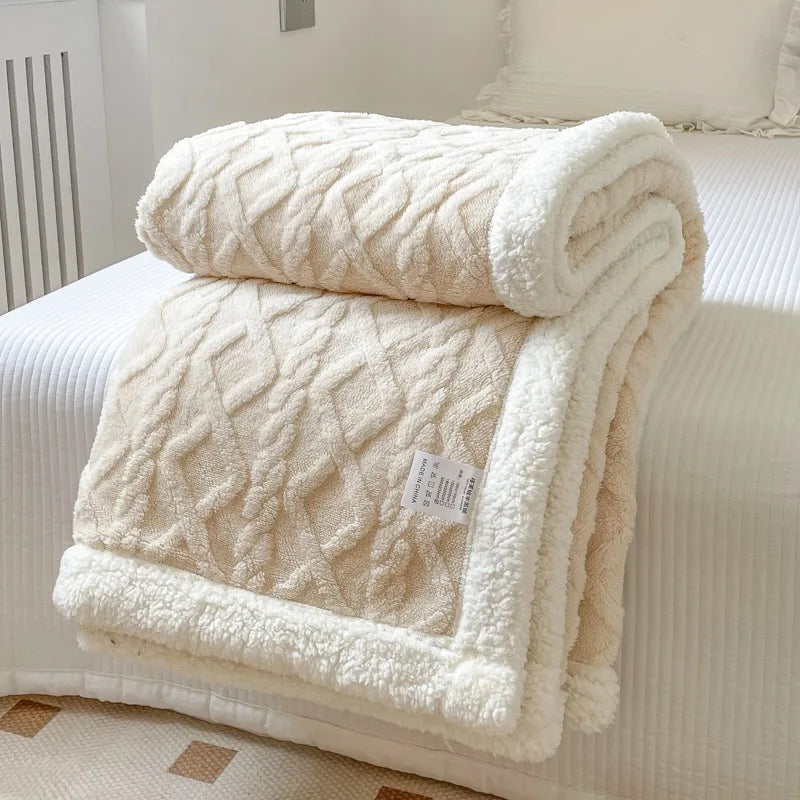 Ultra Blanket With Double Layer Milk Velvet And Lambswool Warmth