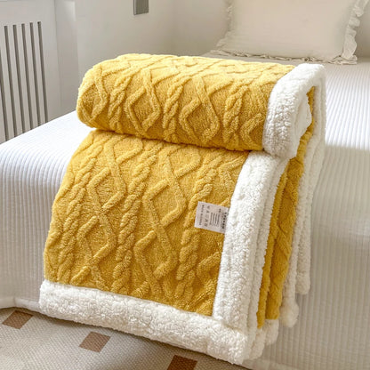 Ultra Blanket With Double Layer Milk Velvet And Lambswool Warmth