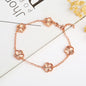 Silver Plated Rose Gold Clover Bracelet - Luxurious High Quality Jewelry for Women