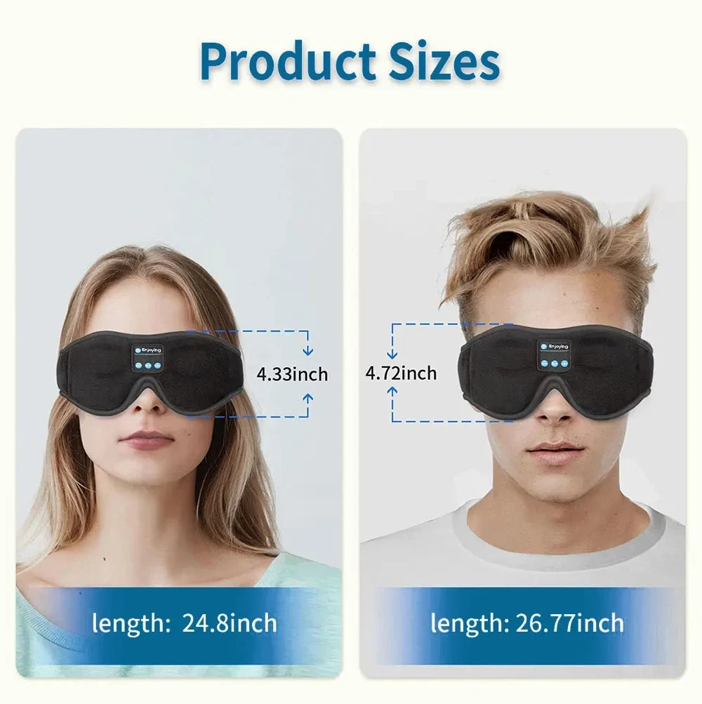 Bluetooth Soft Cotton Eye Mask Headphones With Built In HD Speaker For Deep Sleep And Relaxation