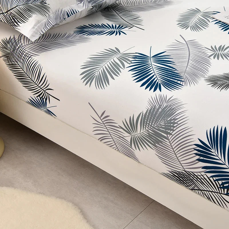 Soft Bedsheet Simple Style Bed Cover Single/Queen/King Size Bed Linen Home Fitted Sheets 침대시트 (Pillowcase Need Order)