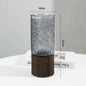 Crystal Glass Vase With Solid Wood Base In Modern Style With Slim Profile For Centerpiece Display