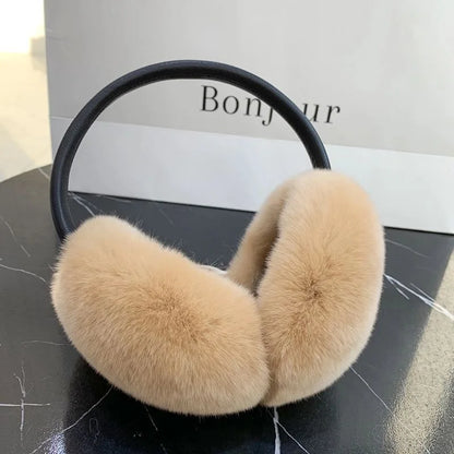 Natural 100% Rex Rabbit Fur Earmuffs Fashion Women Warm Russia Winter Real Fur Earmuffs Children Ear Cover fur Earlap Girl