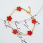 Silver Plated Rose Gold Clover Bracelet - Luxurious High Quality Jewelry for Women