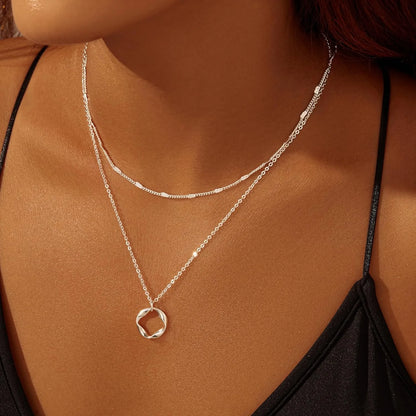 Layered Gold Necklaces Set - 14K Gold Plated Stackable Chain Choker Necklace