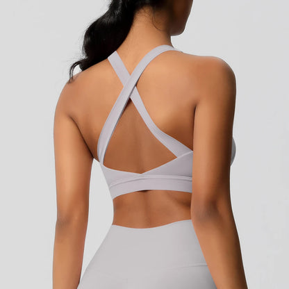 Women’s Yoga Bra Crop Top Nylon Elastane Supportive Sling Back