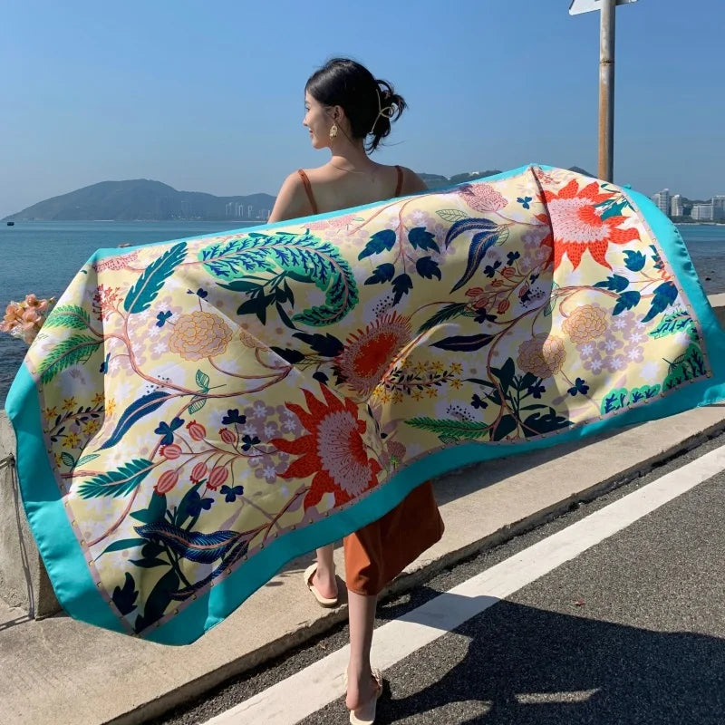 Women's printed beach sarong wrap scarf and sun cover
