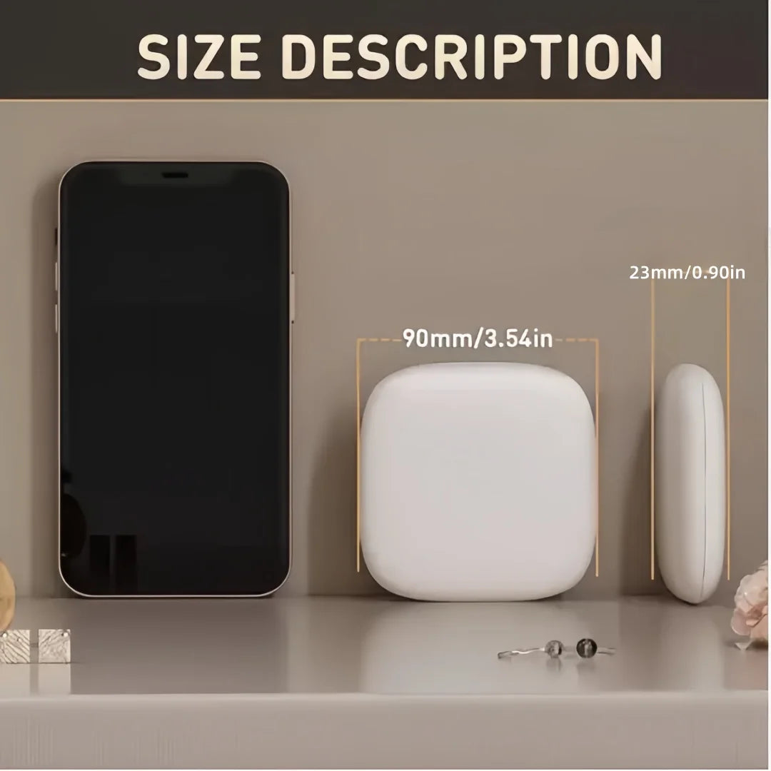 Portable Makeup Mirror with LED Fill Light Pocket Handheld Round Folding USB Charging Adjustable Hairdressing Tri Color Light