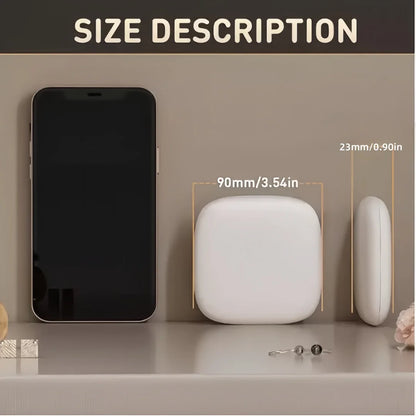 Portable Makeup Mirror with LED Fill Light Pocket Handheld Round Folding USB Charging Adjustable Hairdressing Tri Color Light