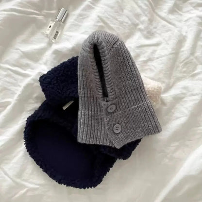 Dog Knitted Hat With Hooded Scarf Wool Cozy Winter Look