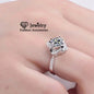 Floral Engagement Ring with Cubic Zirconia Centerpiece Sterling Silver