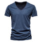 Soft V-Neck Tee For Men With 100 Percent Cotton Breathable Fit