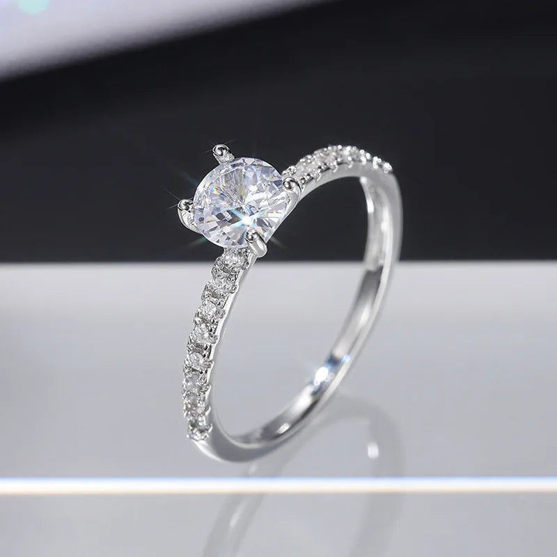 Stylish Ring For Women With Zircon Stones In Sterling Silver 925 Hypoallergenic Fit
