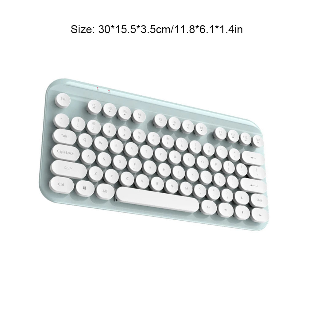 Retro wireless keyboard with round keycaps