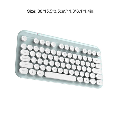 Retro wireless keyboard with round keycaps