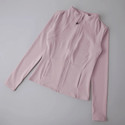 Luxe Yoga fitted Coat Women's Slimming Long Sleeve Fast Running Thin Pilates Fitness Suit Top Clothing