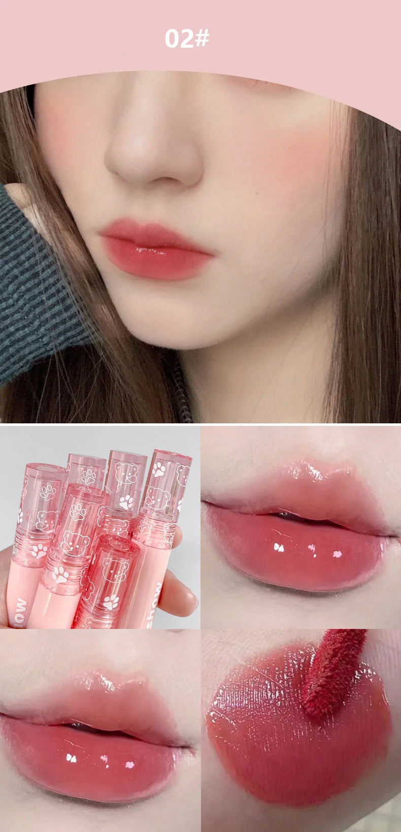 Hydrating Lip Gloss Long Lasting Translucent Red Brown Tint