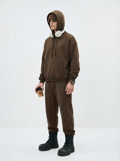 Unisex Cotton Blend Fleece Hoodie And Pants Set With Relaxed Fit And Soft Texture