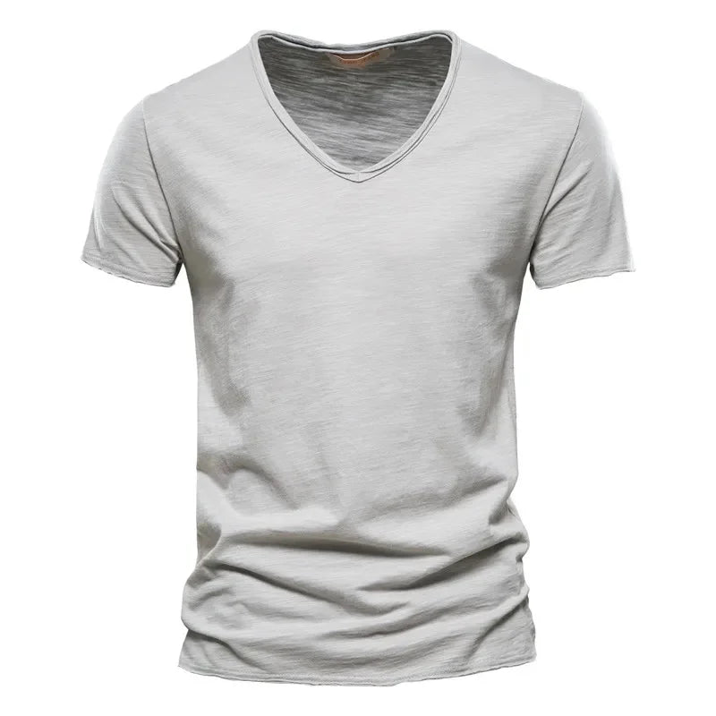 Soft V-Neck Tee For Men With 100 Percent Cotton Breathable Fit
