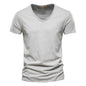 Soft V-Neck Tee For Men With 100 Percent Cotton Breathable Fit