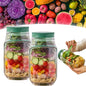 Fresh Vertical Salad Container with Side Openings for Mess Free Access