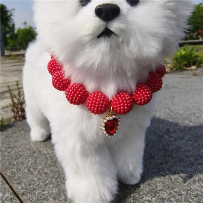 Hot Sale High-end Colorful Personalized Pearl Pet Collar Adjustable Neck Necklace for Puppy Cats Dogs Wedding Party Pet Supplies