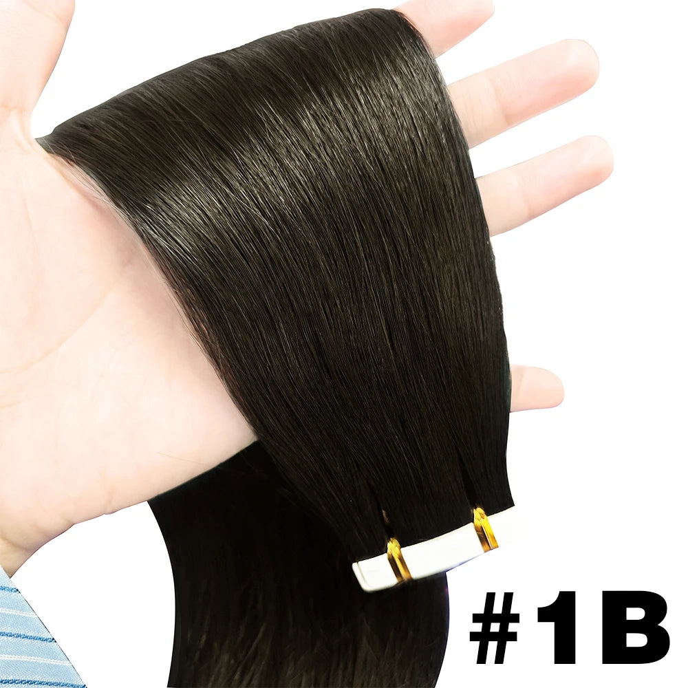 Straight Hair Extensions with Tape In Remy Hair Skin Weft