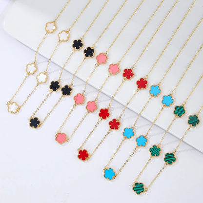 Silver Plated Rose Gold Clover Bracelet - Luxurious High Quality Jewelry for Women