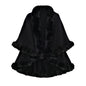 Double Layer Faux Fur Trim Womens Knitted Poncho Shawl Warm Cape Multiple Colors Ideal for Fall and Winter Daily and Formal Wear