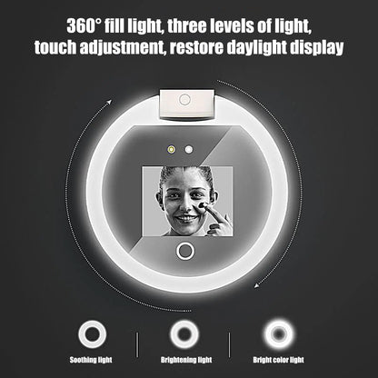 UV Mirror Sunscreen Testing Camera With Light 2X Magnification Travel Makeup Pocket Size UV Smart Sunscreen Makeup Mirror