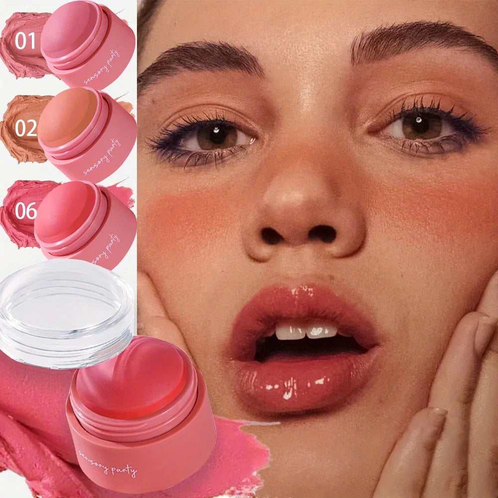 Waterproof Cream Blush Palette with Six Shades for All Skin Tones
