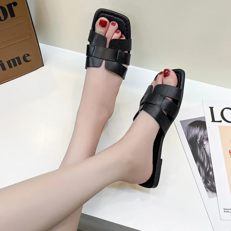 Flat Sandals for Women with Lightweight Water Friendly Open Toe