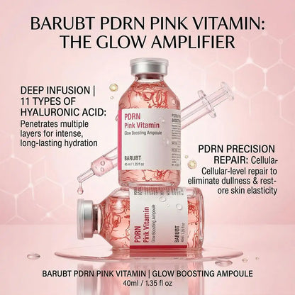 Korean Skincare Ampoule Kit Glow Formulated With Collagen Silk Peptide And PDRN For Deep Hydration And Radiant Skin
