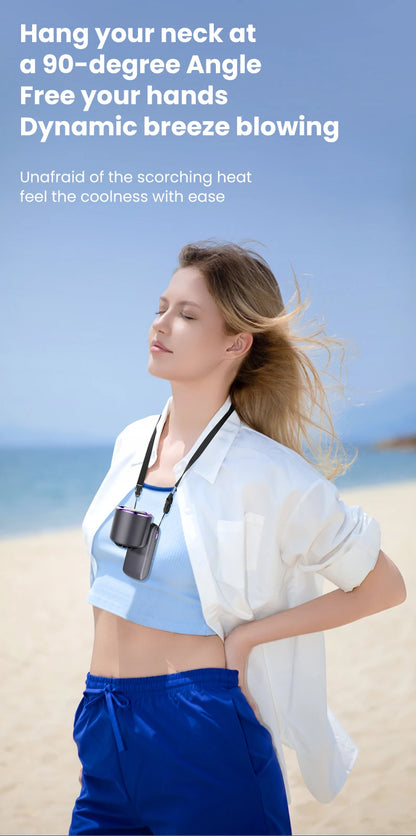 Portable Neck Fan 100 Speed Adjustable Mini Electric Outdoor Handheld