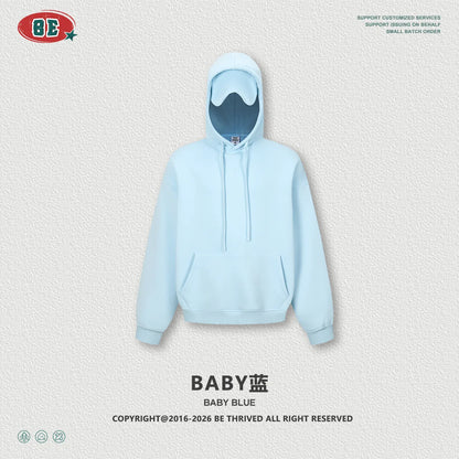 Unisex Fleece Hoodie with sleepy eye mask for travel