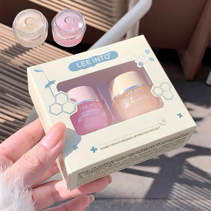 Hydrating Lip Balm Set with Primer for Lip Lines and Honey Infusion