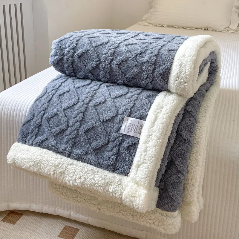 Ultra Blanket With Double Layer Milk Velvet And Lambswool Warmth