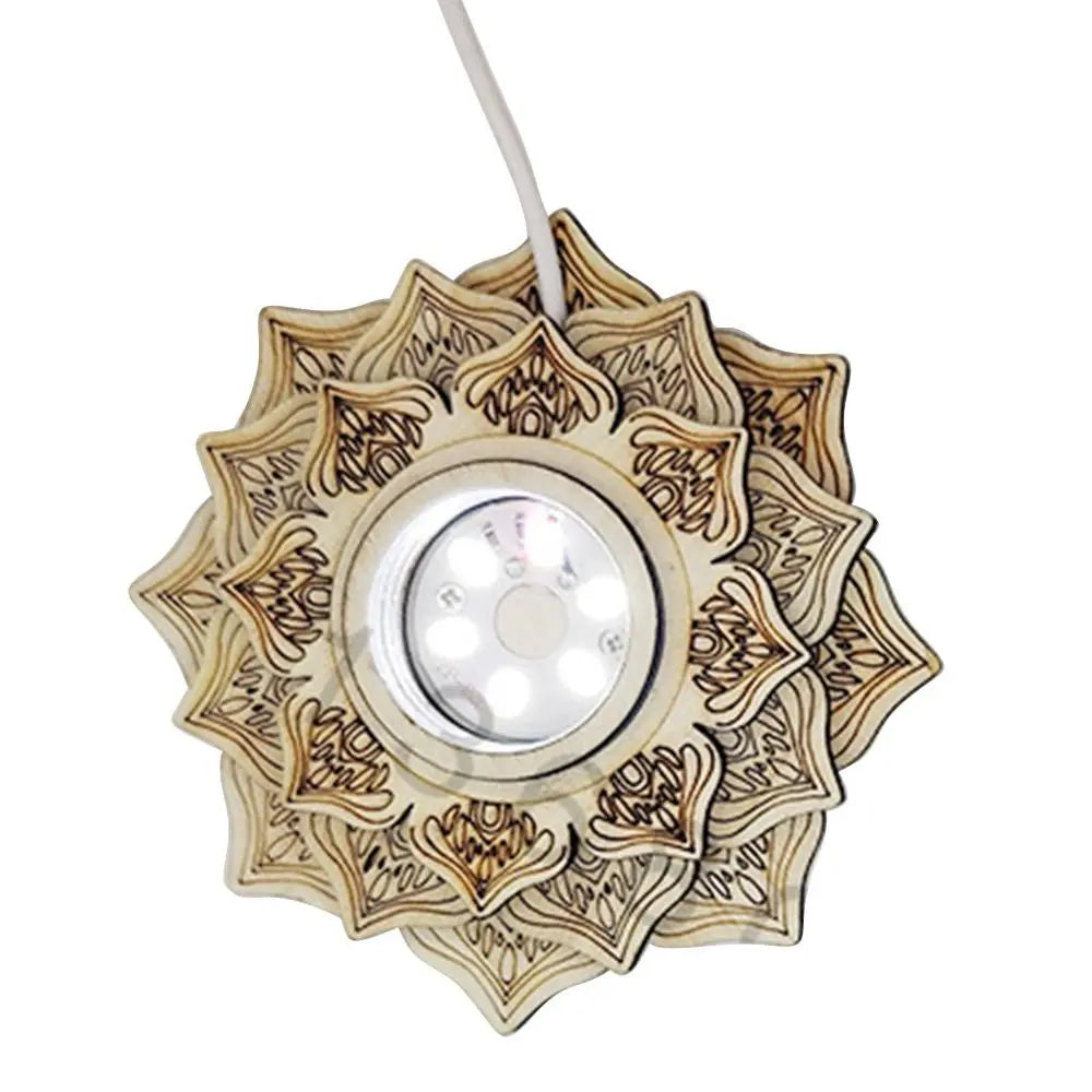 Lotus-shaped LED accent light with layered petal design