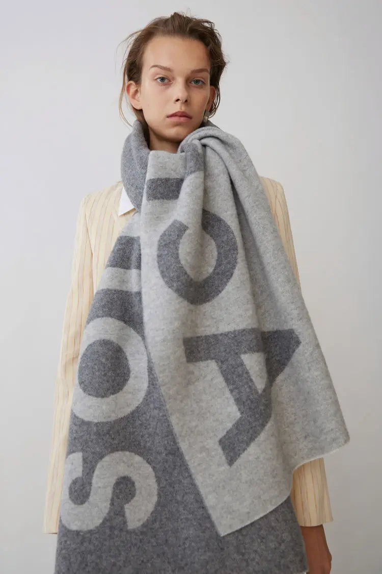 Warm Cashmere Scarf with Large Monogram for Everyday Ease and Style