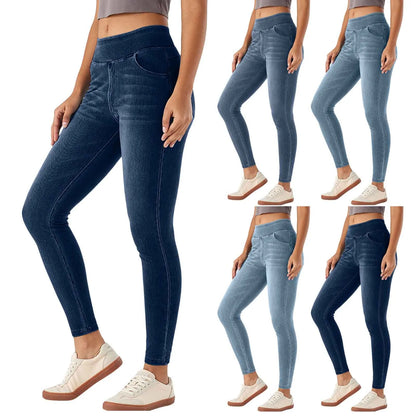 Slim Jeans High Waist Pull-On Denim with Stretchy Fit for Women