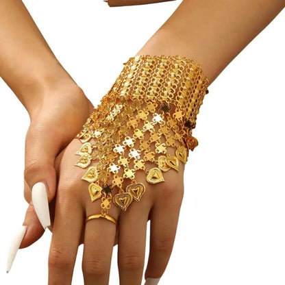 Women’s crystal hand chain wrap bracelet with layers