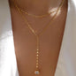 Women's Goldtone Necklace Set With Braided Bead Chains And Star Pendants In Five-Length Array