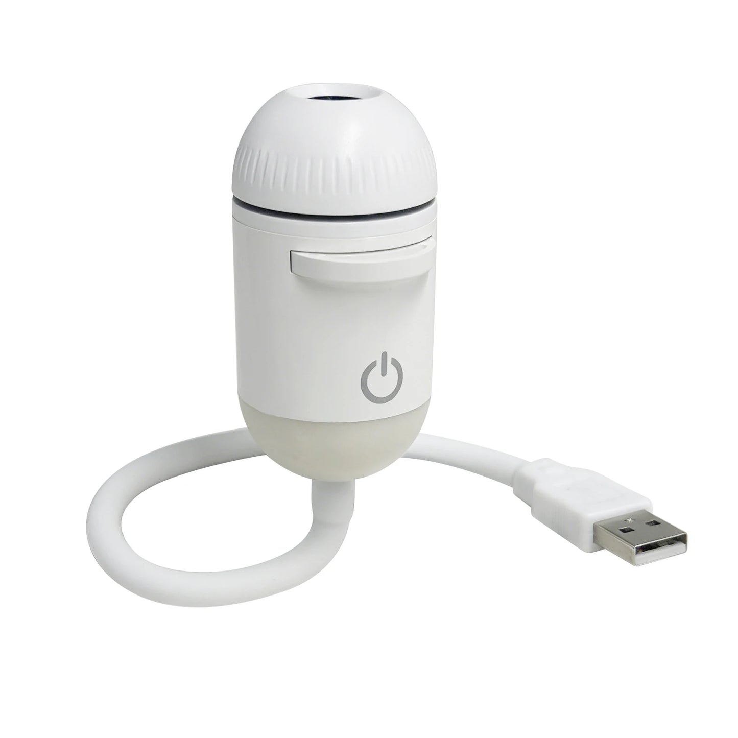 White portable LED star projector with USB cable for room decor lighting.