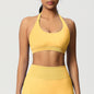 Women’s Seamless Halter Backless Push-Up Sports Bra Cotton-Poly For Gym Running