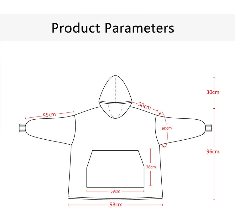 Unisex Ultra Thick Lamb Velvet Pajamas With Hooded Blanket And Zipper For Winter Sleepwear