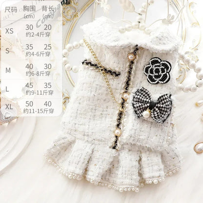Winter Cotton Dog Dress Princess Style Soft Fit For Puppies