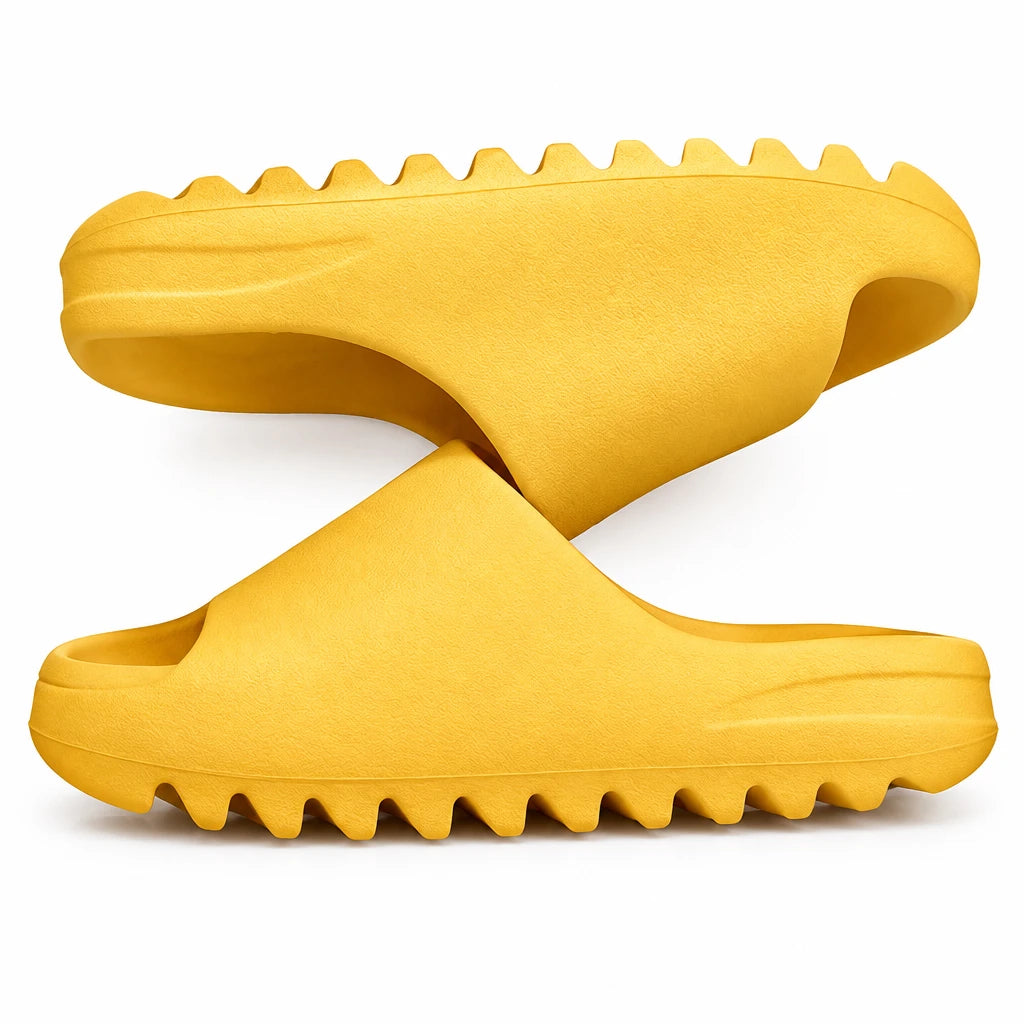 Men's thick-sole platform slides with cushioned footbed