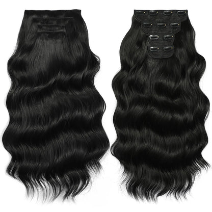 Voluminous Clip-In Hair Extensions 22 Inch Set for Length and Volume