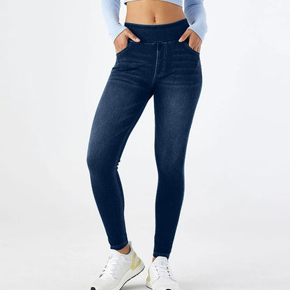 Slim Jeans High Waist Pull-On Denim with Stretchy Fit for Women